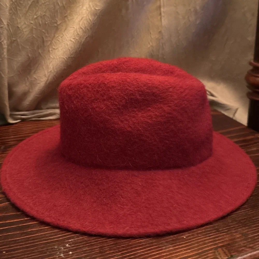 Mahara Wool Fedora Rancher Hat Feathers
